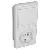 Блок комбинированный GLOSSA розетка + выкл. 1-кл. бел. SchE GSL000160