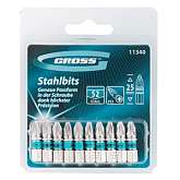 Набор бит PZ2х25, сталь S2, 10шт //GROSS 11340