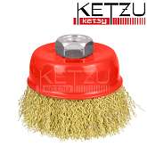 Кордщетка мягкая латунированная для УШМ, чашечная 100 мм KETZU Standart