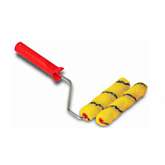 Мини-валик малярный в сборе "Полиакрил",черно-желтый 160 мм (ручка + 2 валика)