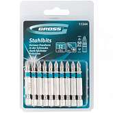 Набор бит PZ1х50, сталь S2, 10шт //GROSS 11344