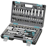 Набор инструментов, 1/2", 1/4", CrV, пластиковый кейс 94 предм.// Stels 14106