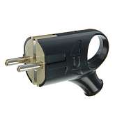 Вилка электрич. с заземл. угл. с ушком черн. 16А 250В (еврослот) UNIVersal А0112