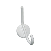 Крючок-вешалка однорожковый снежно-белый пластмасса (1 шт.)