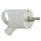 Вилка электрич. с заземл. угл. с ушком бел. 16А 250В (еврослот) UNIVersal А112