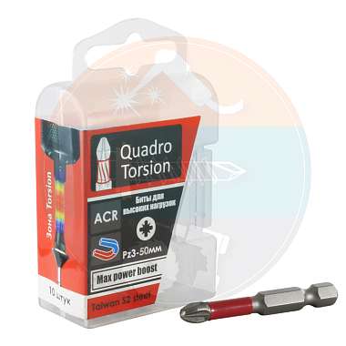 Бита 1/4" E 6,3  Pz3 - 50 мм Quadro Torsion (конт. 10шт)
