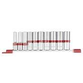 Набор удлиненных торцевых головок 3/8", 6-ти гр., CrV, 10шт., 8-19мм// Matrix 13591