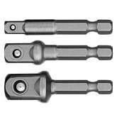 Набор адаптеров для торцовых головок, сталь 40Cr, 3 предмета E1/4-1/4", E1/4-3/8", E1/4-1/2", 50 мм 