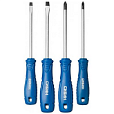 Набор отверток с закаленным стержнем, маслобензостойкая рукоятка, в блистере, 4 пр. СИБИН 25084