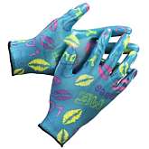 Перчатки GRINDA садовые, прозрачное нитриловое покрытие, размер L-XL, синие 11296-XL